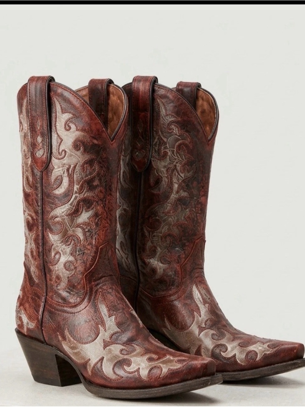 Dan Post Chestnut Red-Brown Leather Western Boots - 6
